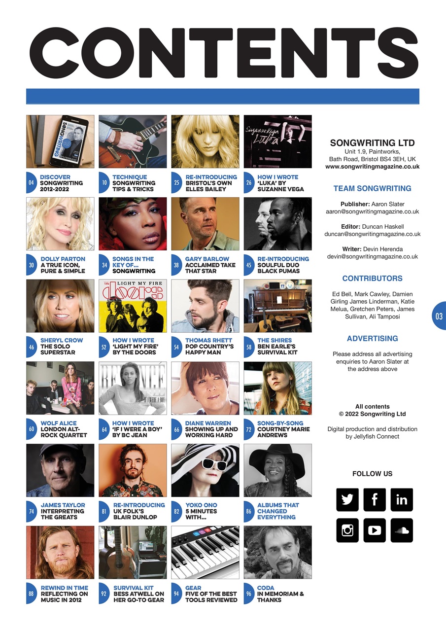 Songwriting Magazine Preview Pages
