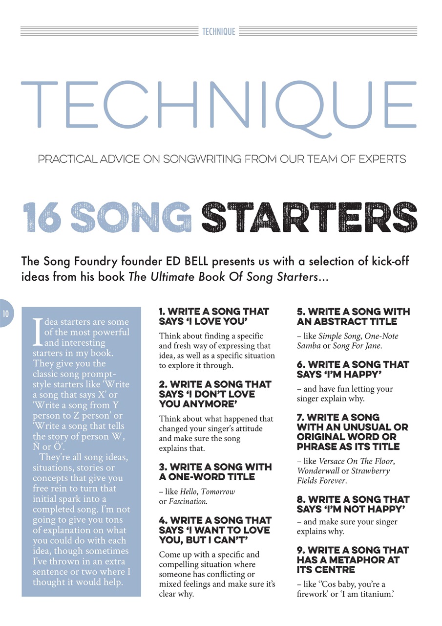 Songwriting Magazine Preview Pages