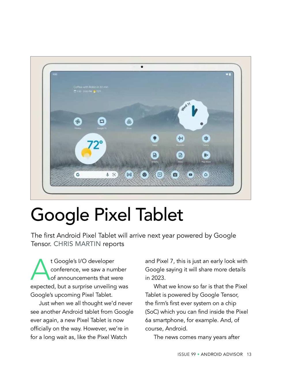 Android Advisor Preview Pages