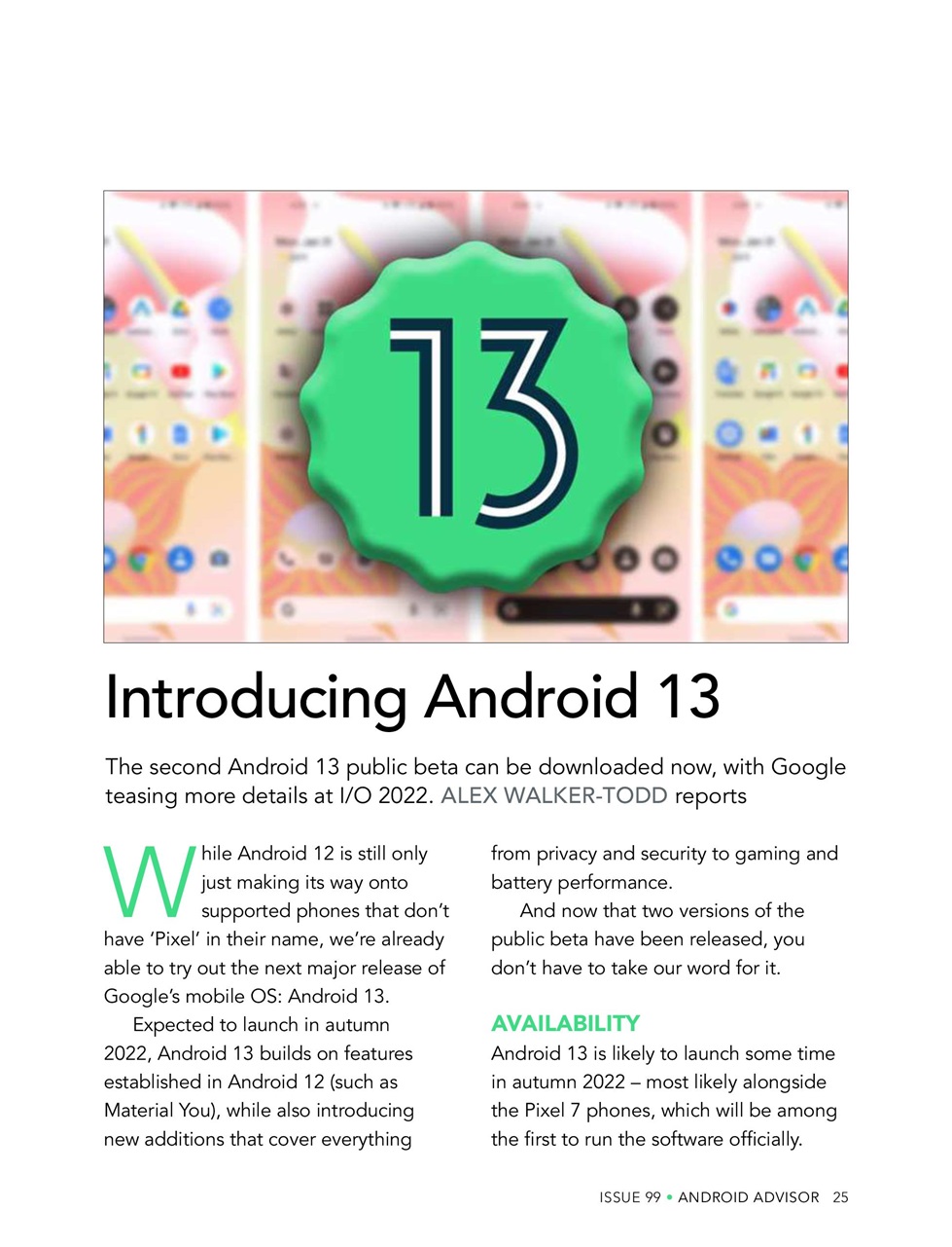 Android Advisor Preview Pages