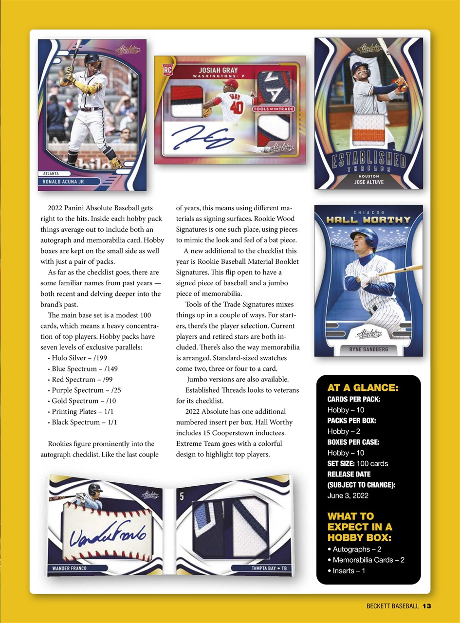 Beckett Baseball Magazine Preview Pages