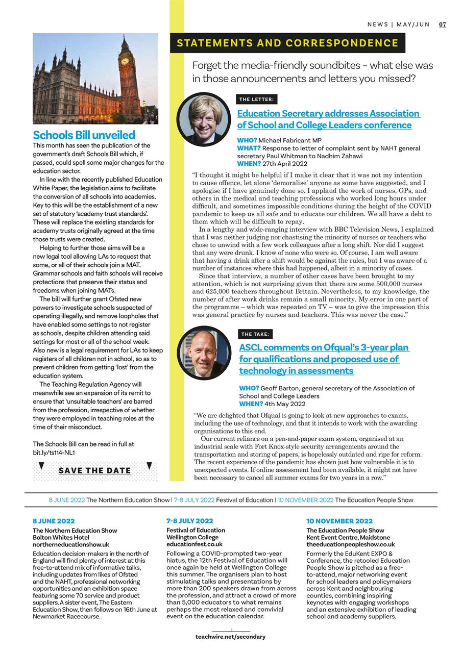 Teach Secondary Preview Pages