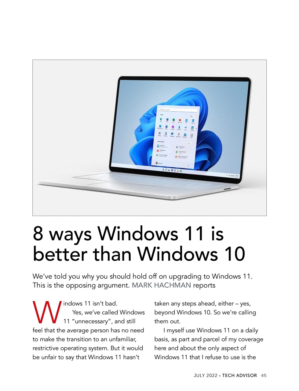 Tech Advisor Preview Pages