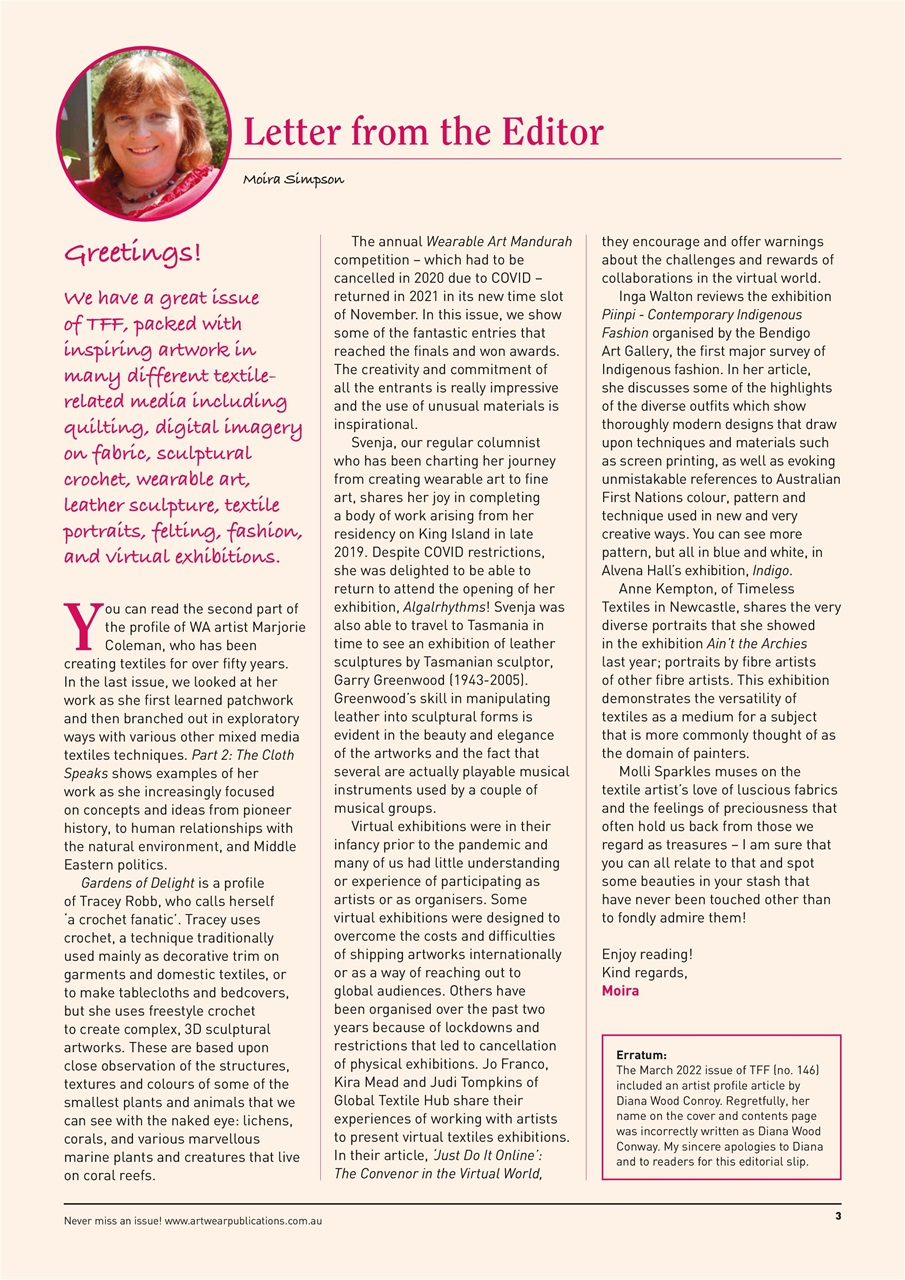 Textile Fibre Forum Preview Pages