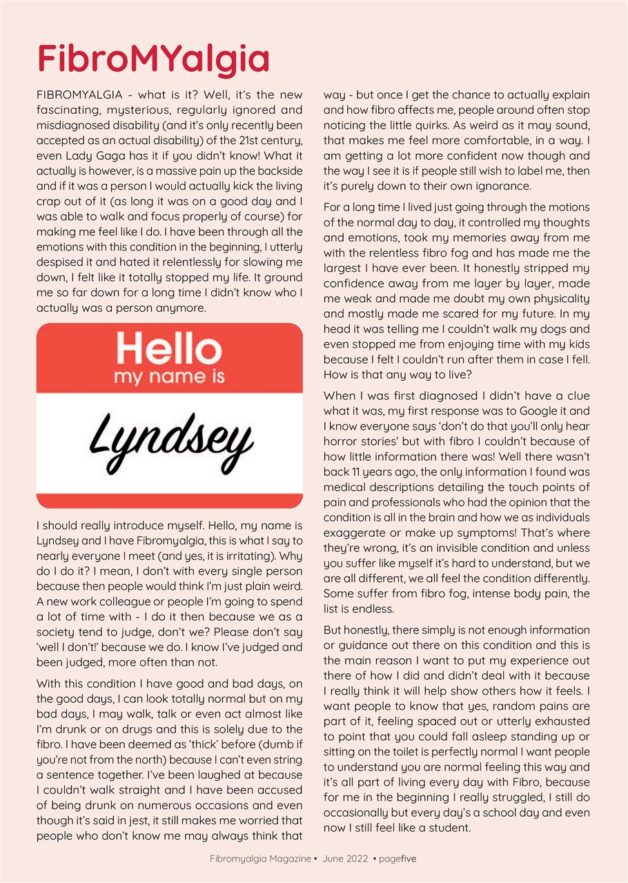Fibromyalgia Magazine Preview Pages