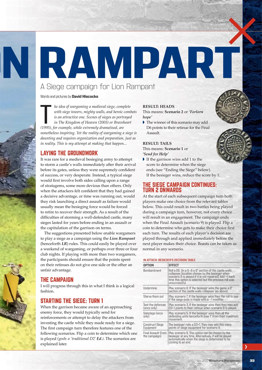Miniature Wargames Preview Pages