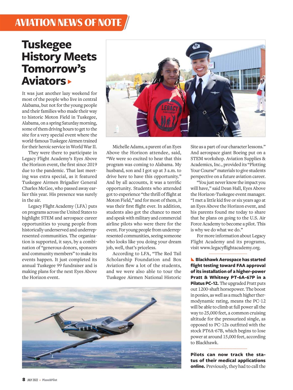 Plane & Pilot Preview Pages