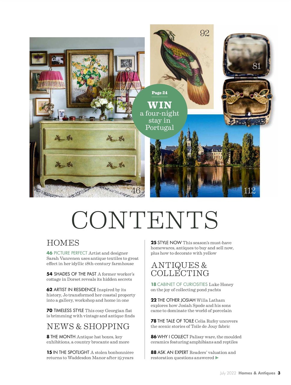 Homes & Antiques Magazine Preview Pages
