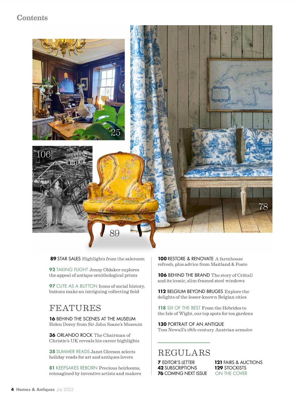Homes & Antiques Magazine Preview Pages