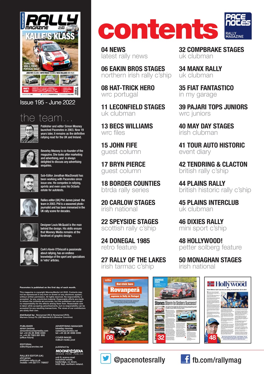 Pacenotes Rally magazine Preview Pages