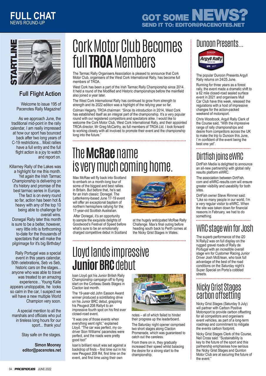 Pacenotes Rally magazine Preview Pages