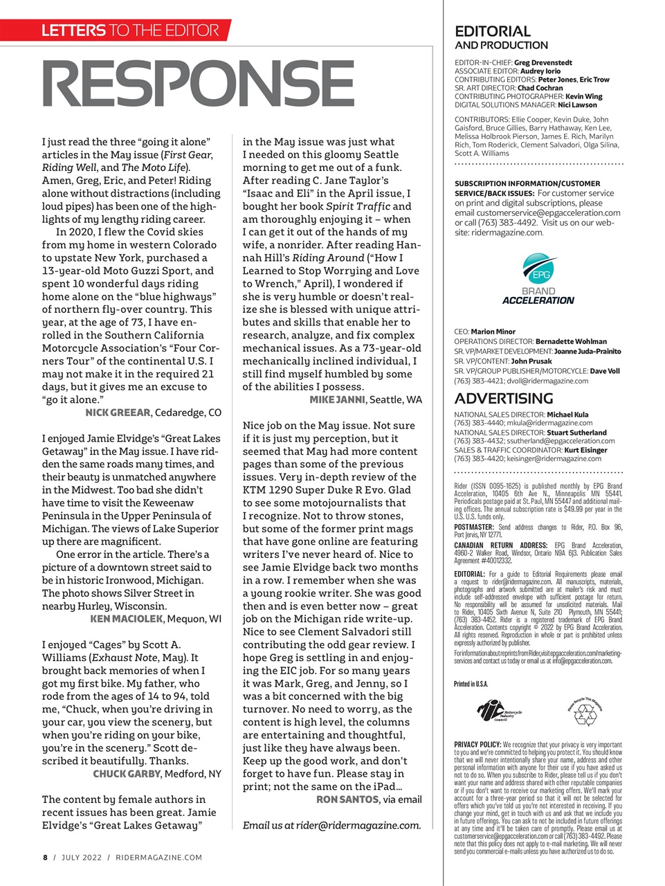 Rider Magazine Preview Pages