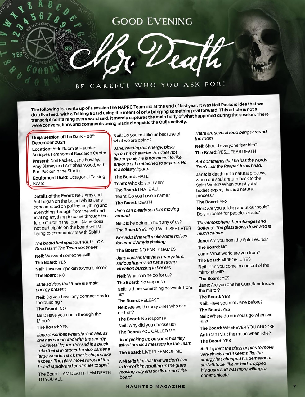 Haunted Magazine Preview Pages