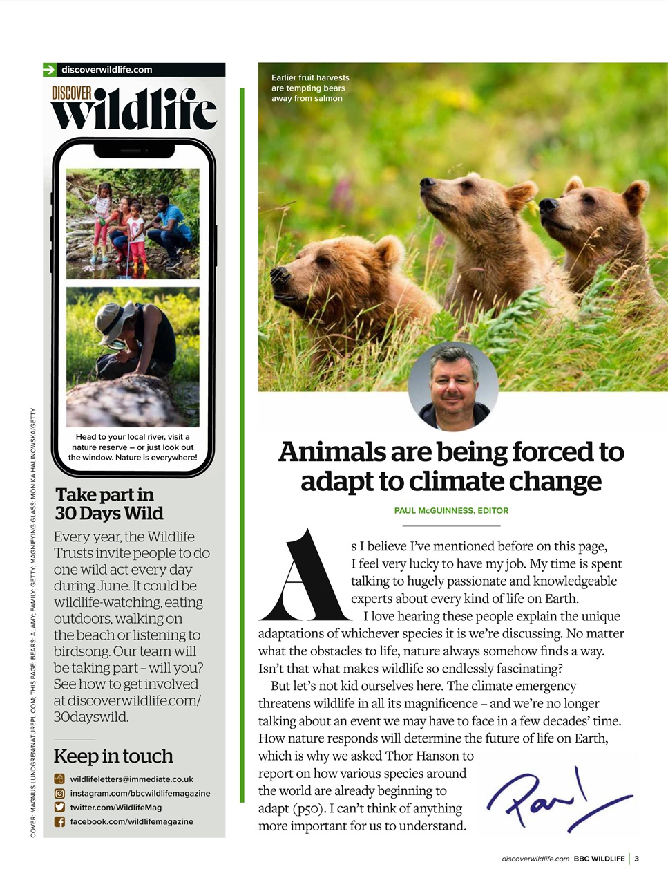 BBC Wildlife Magazine Preview Pages