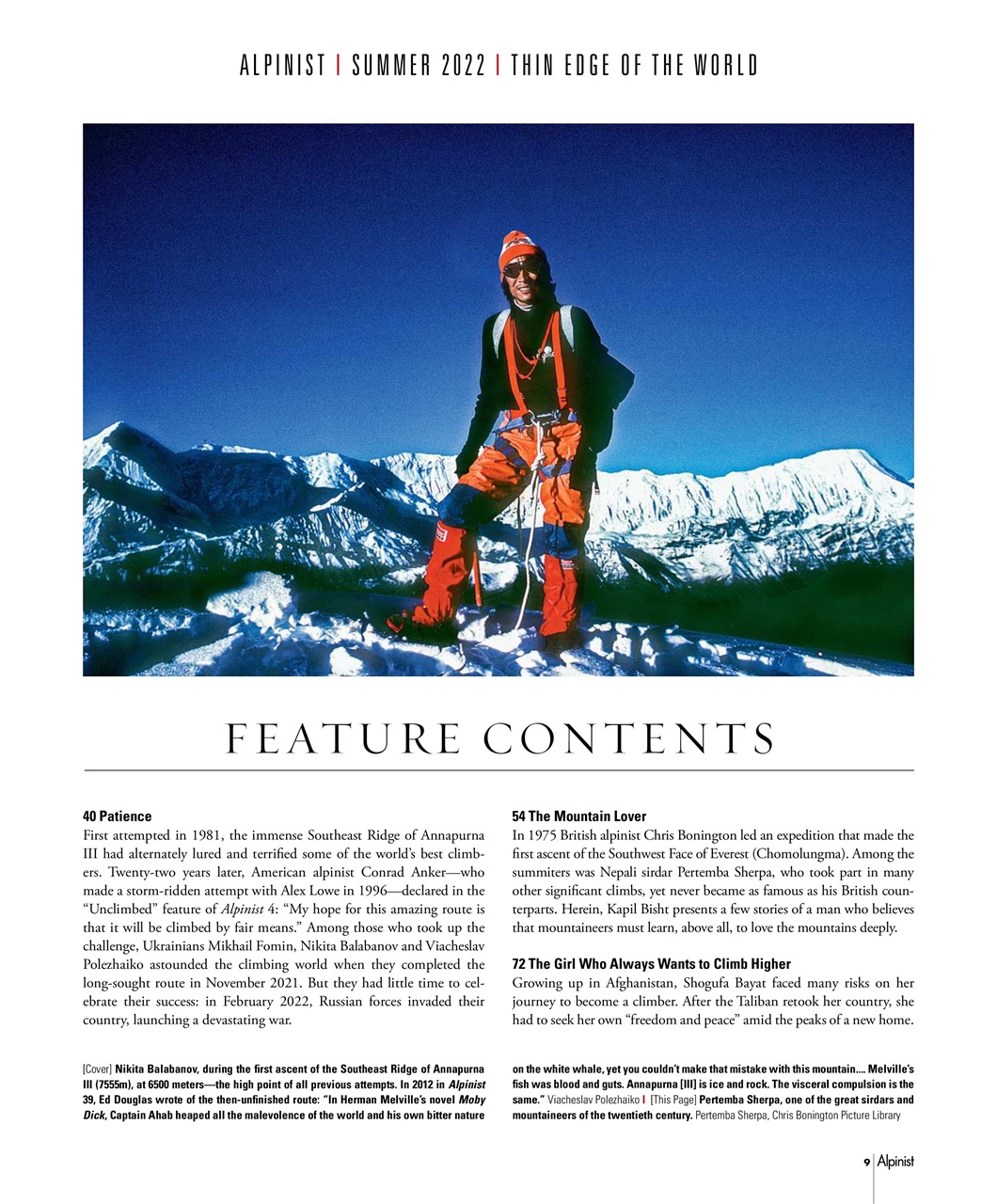 Alpinist Preview Pages
