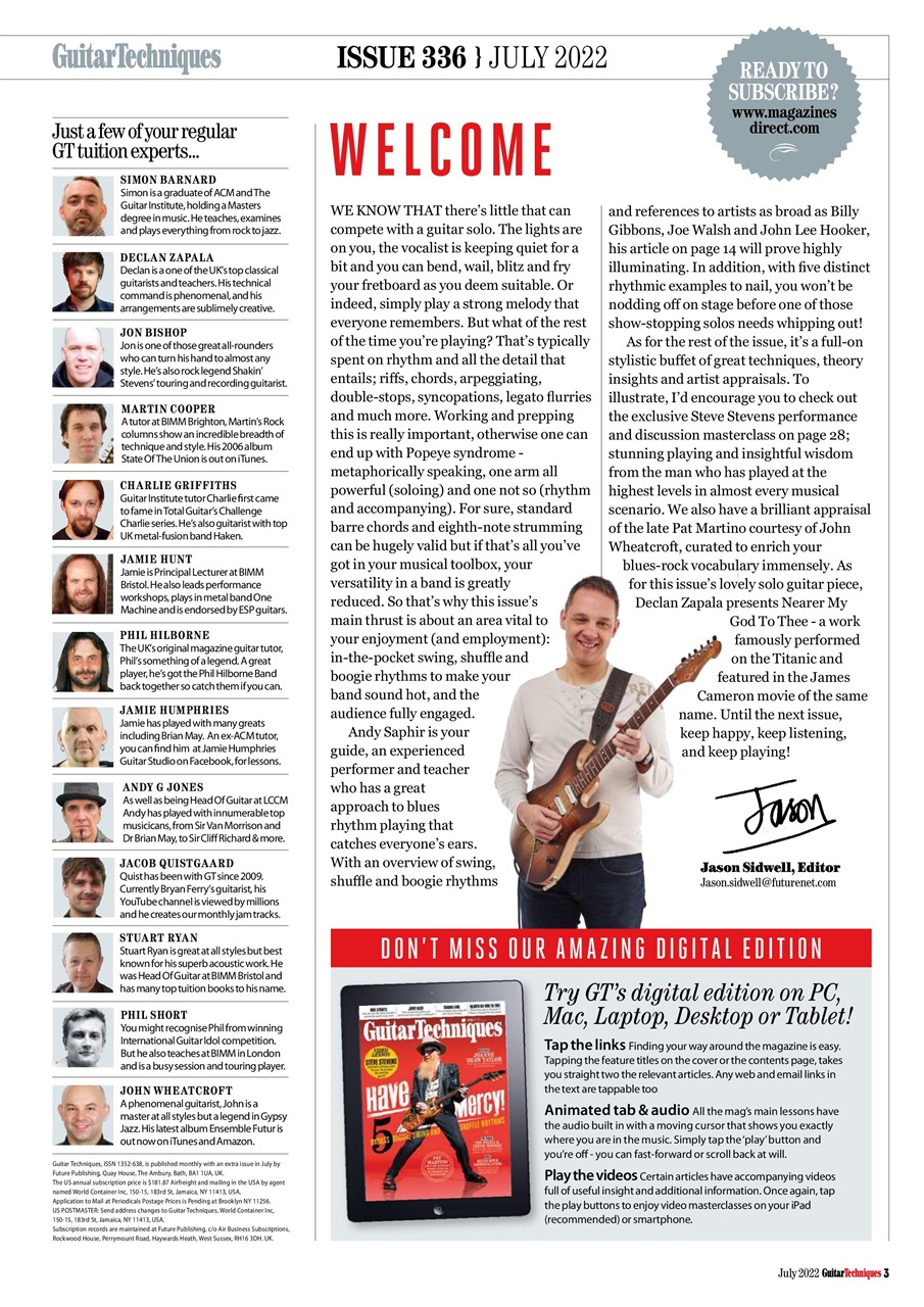 Guitar Techniques Preview Pages