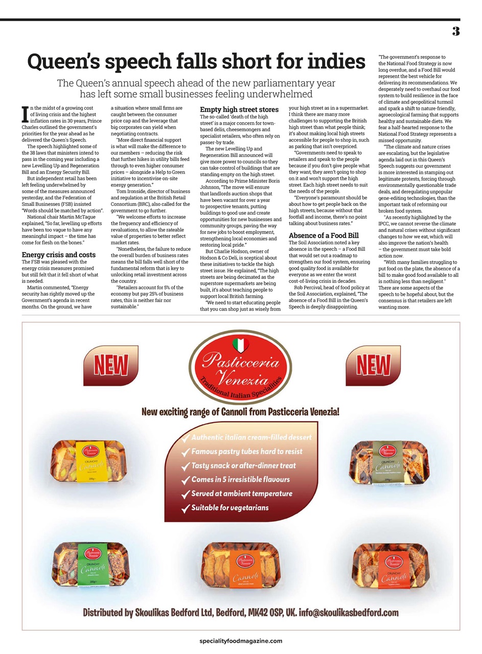 Speciality Food Preview Pages