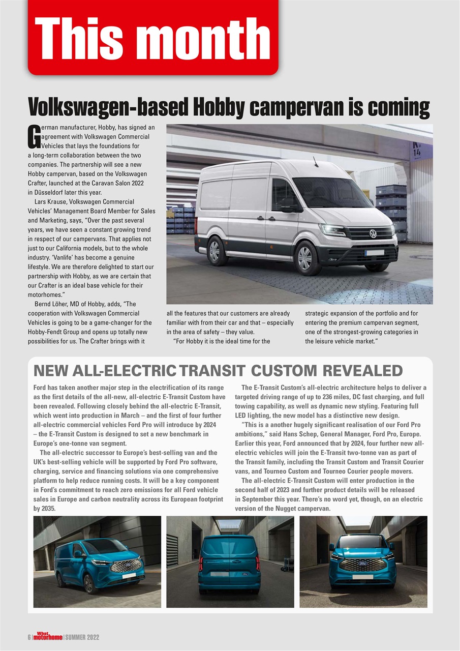 What Motorhome magazine Preview Pages