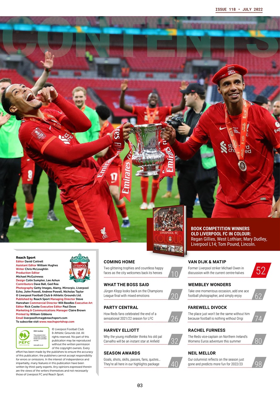 Liverpool FC Magazine Preview Pages