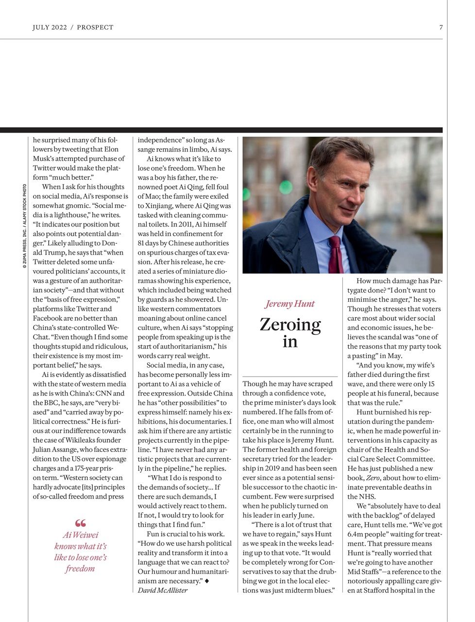 Prospect Magazine Preview Pages