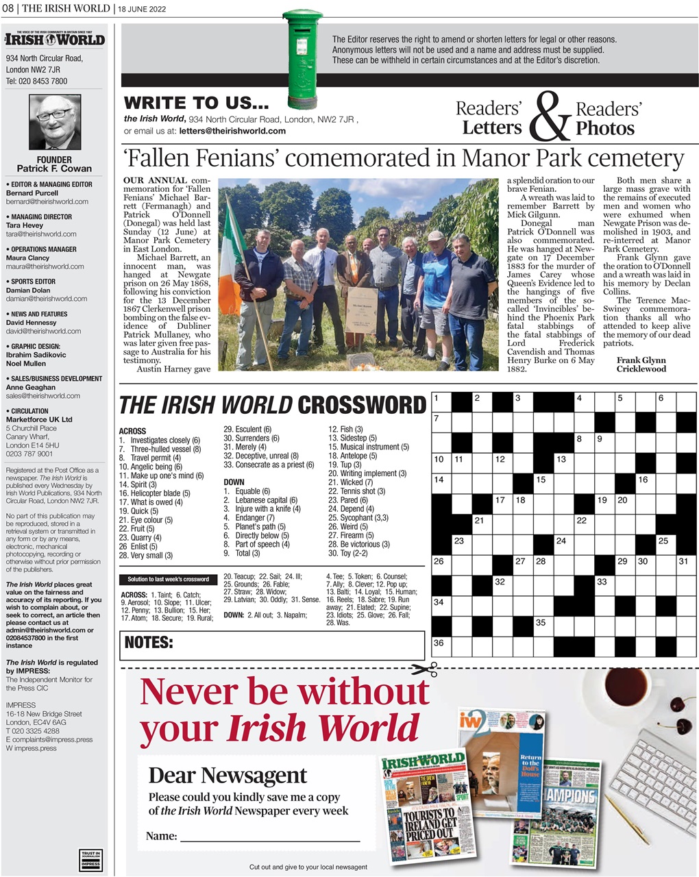 Irish World Preview Pages