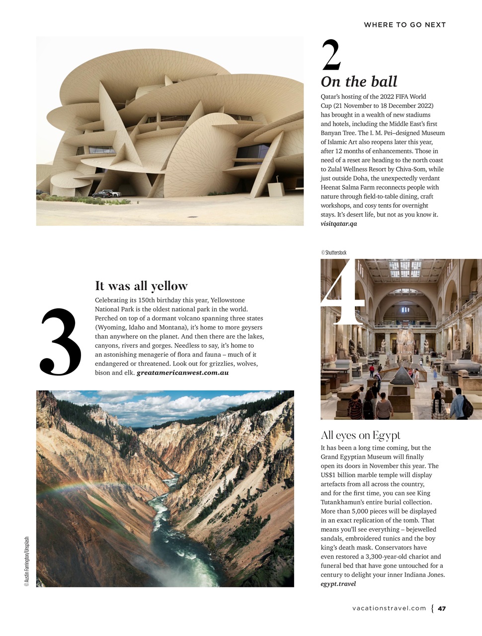 Vacations & Travel Preview Pages