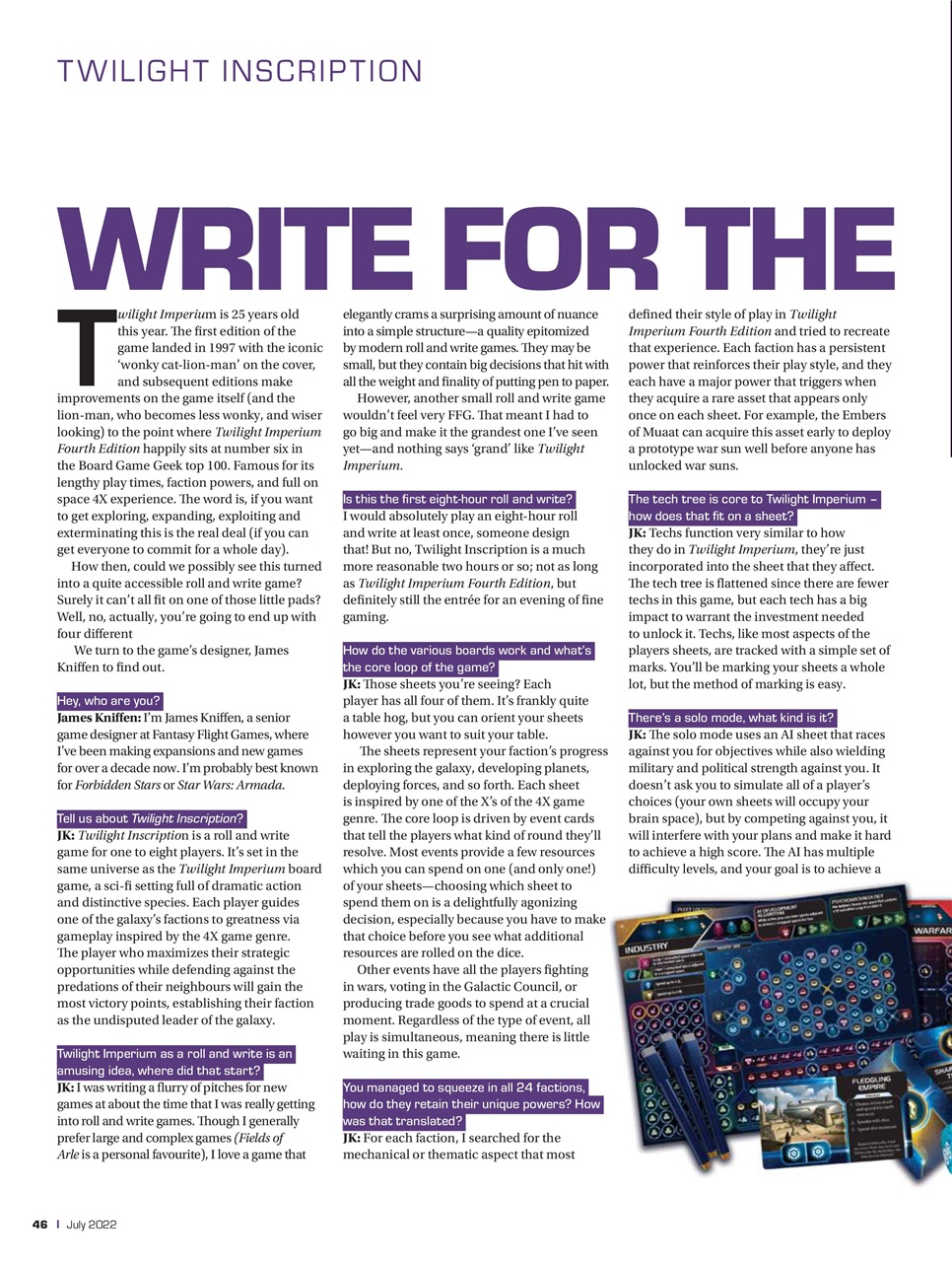 Tabletop Gaming Preview Pages