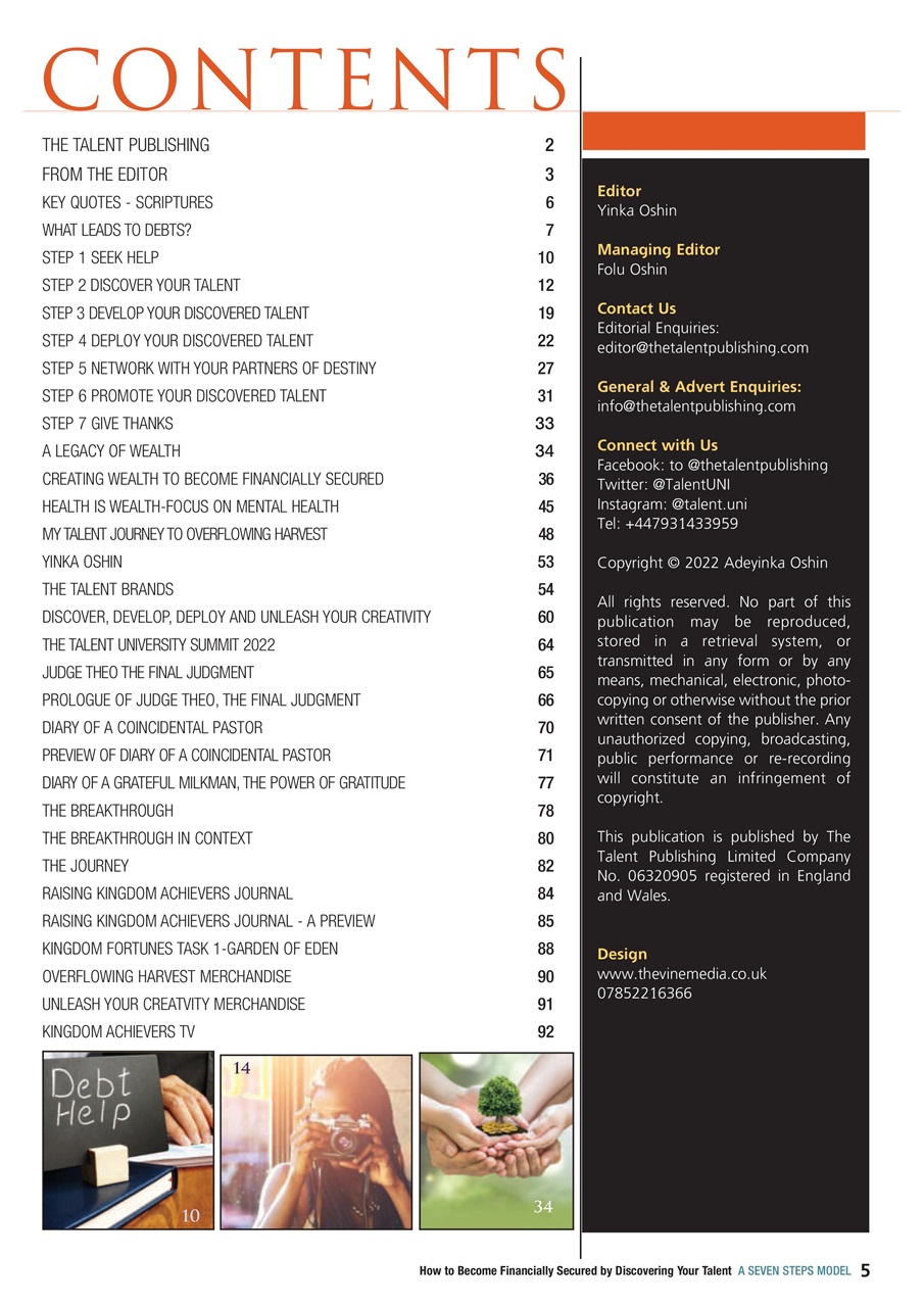 The Talent Publishing Preview Pages