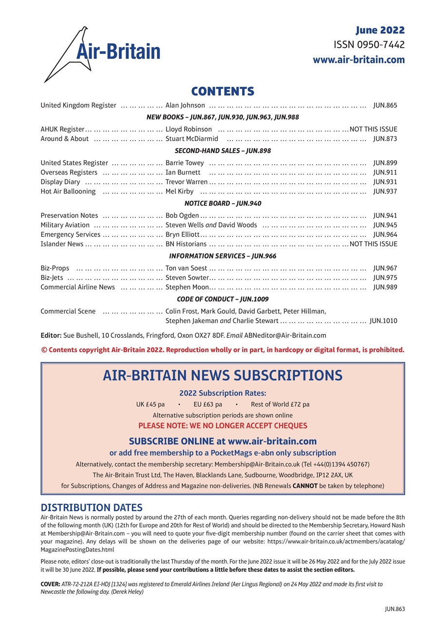 Air Britain News Preview Pages