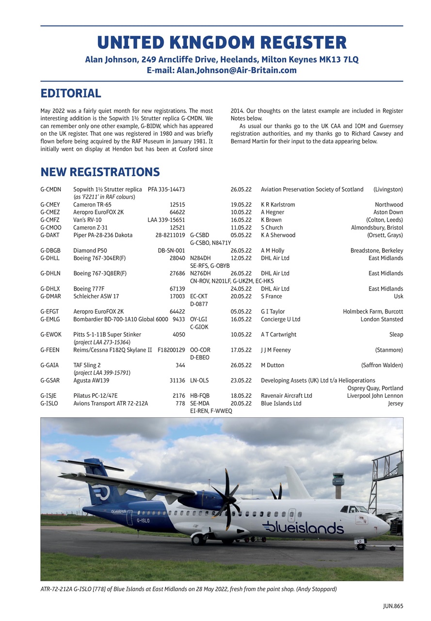 Air Britain News Preview Pages