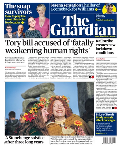 The Guardian Newspaper issue Wednesday, June 22, 2022