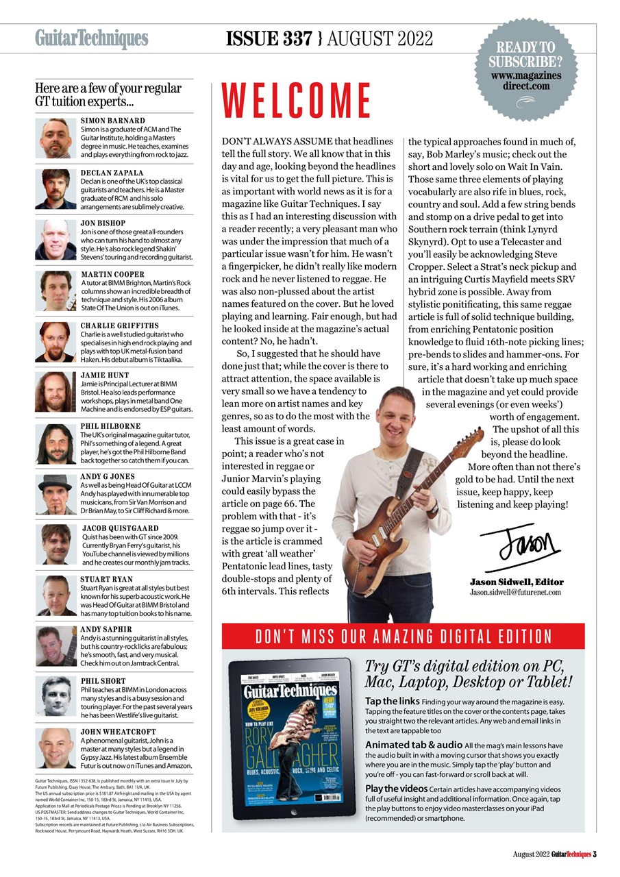 Guitar Techniques Preview Pages