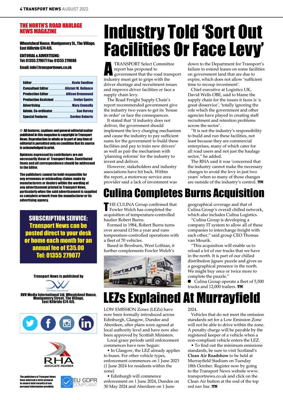 Transport News Preview Pages