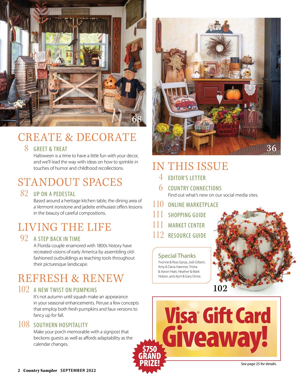 Country Sampler Home Preview Pages