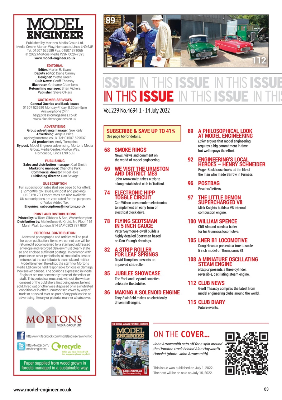 Model Engineer Preview Pages