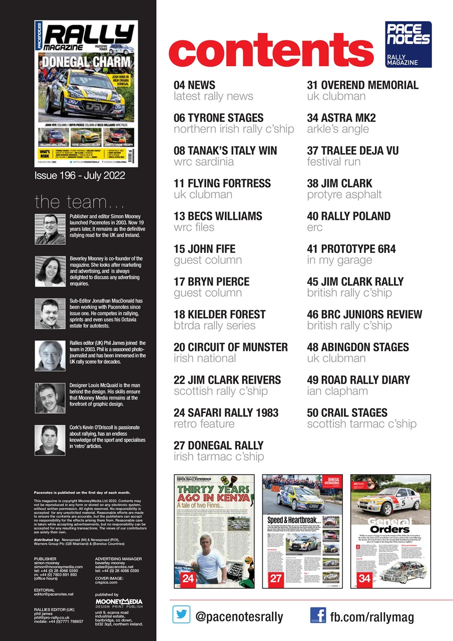 Pacenotes Rally magazine Preview Pages