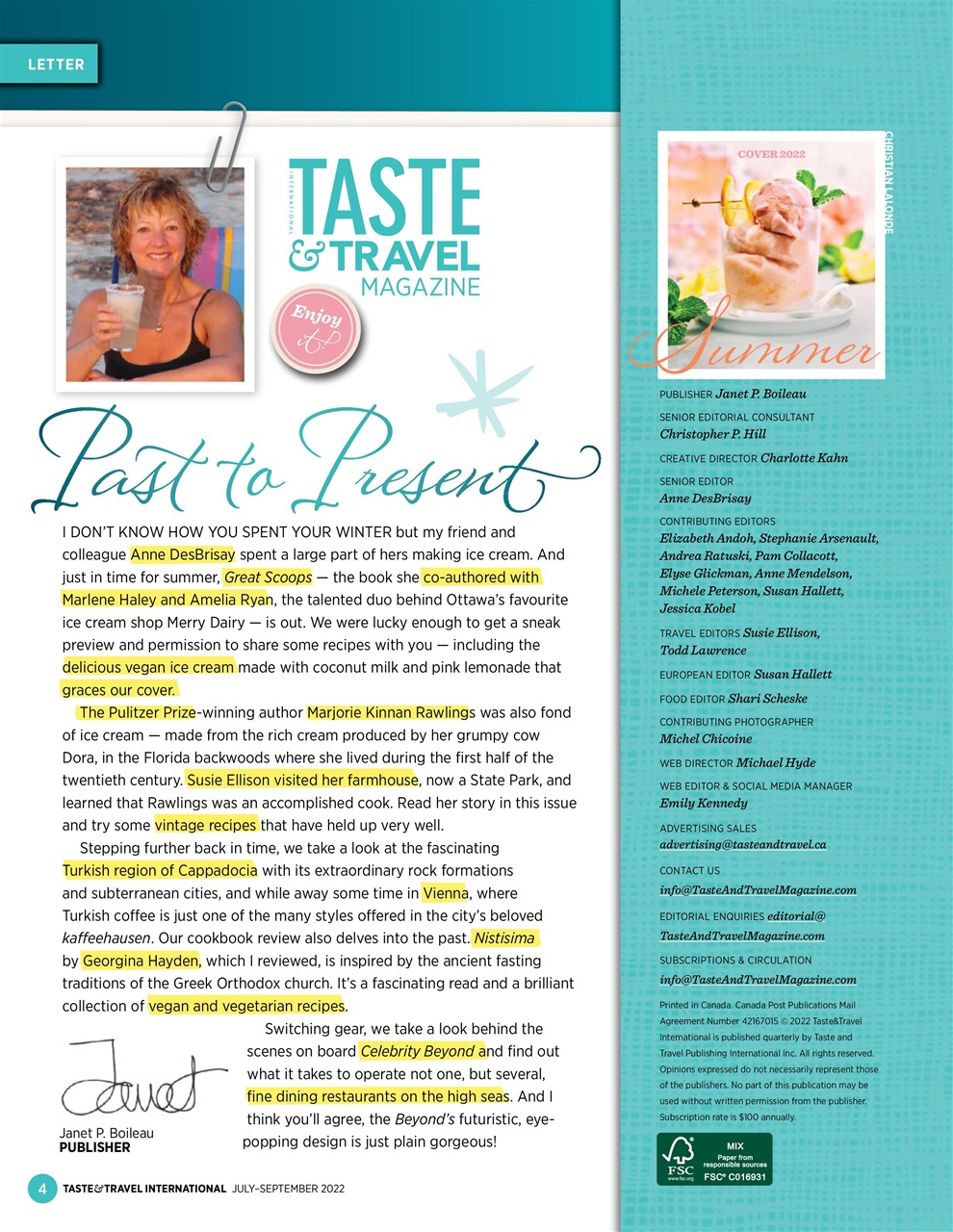 Taste & Travel International Preview Pages