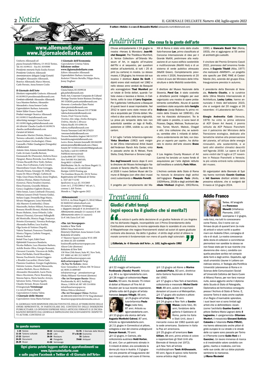 Il Giornale Dell’Arte Preview Pages