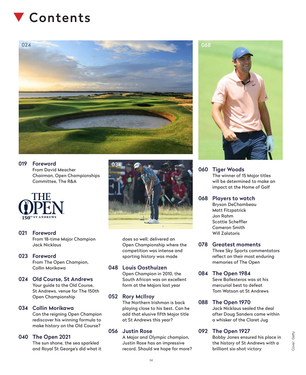 Champion Golfer Preview Pages