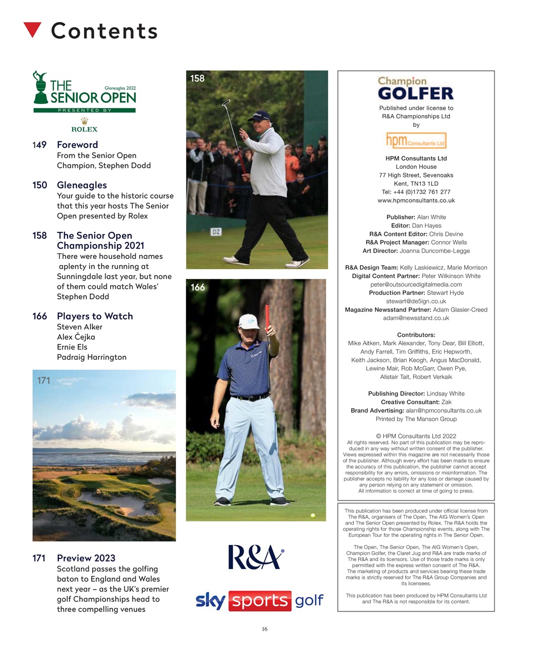 Champion Golfer Preview Pages