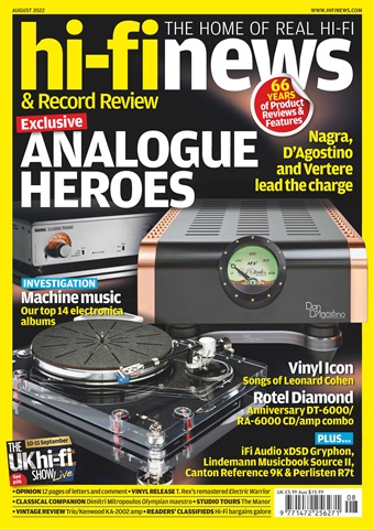 Hi-Fi News issue August 2022
