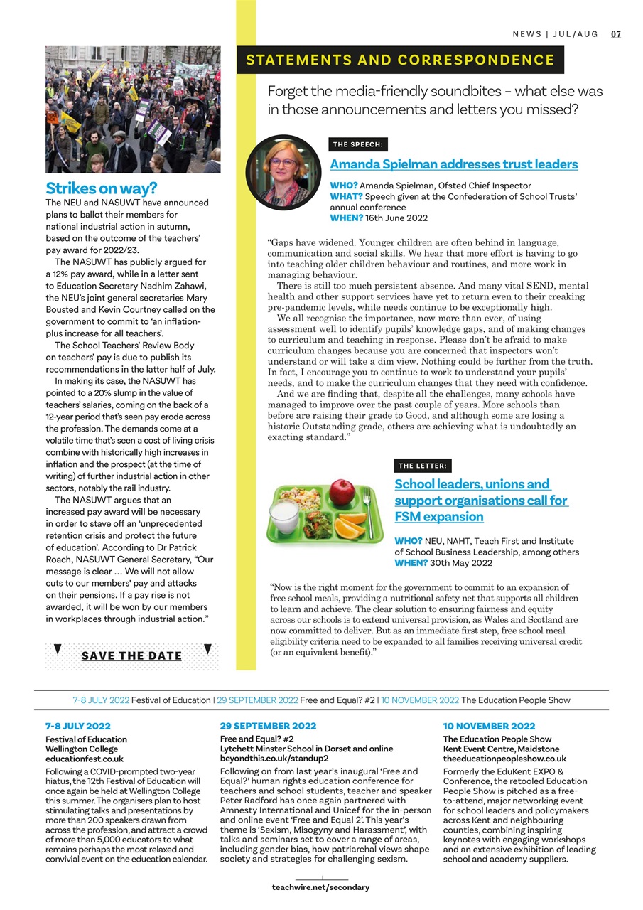 Teach Secondary Preview Pages