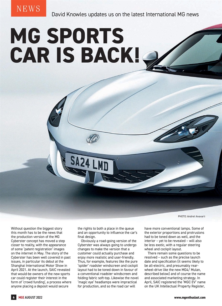 MG Enthusiast Preview Pages