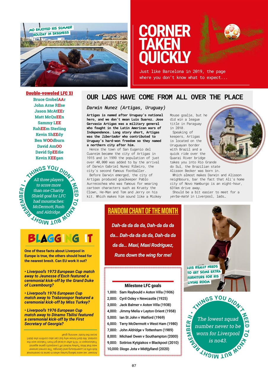 Liverpool FC Magazine Preview Pages