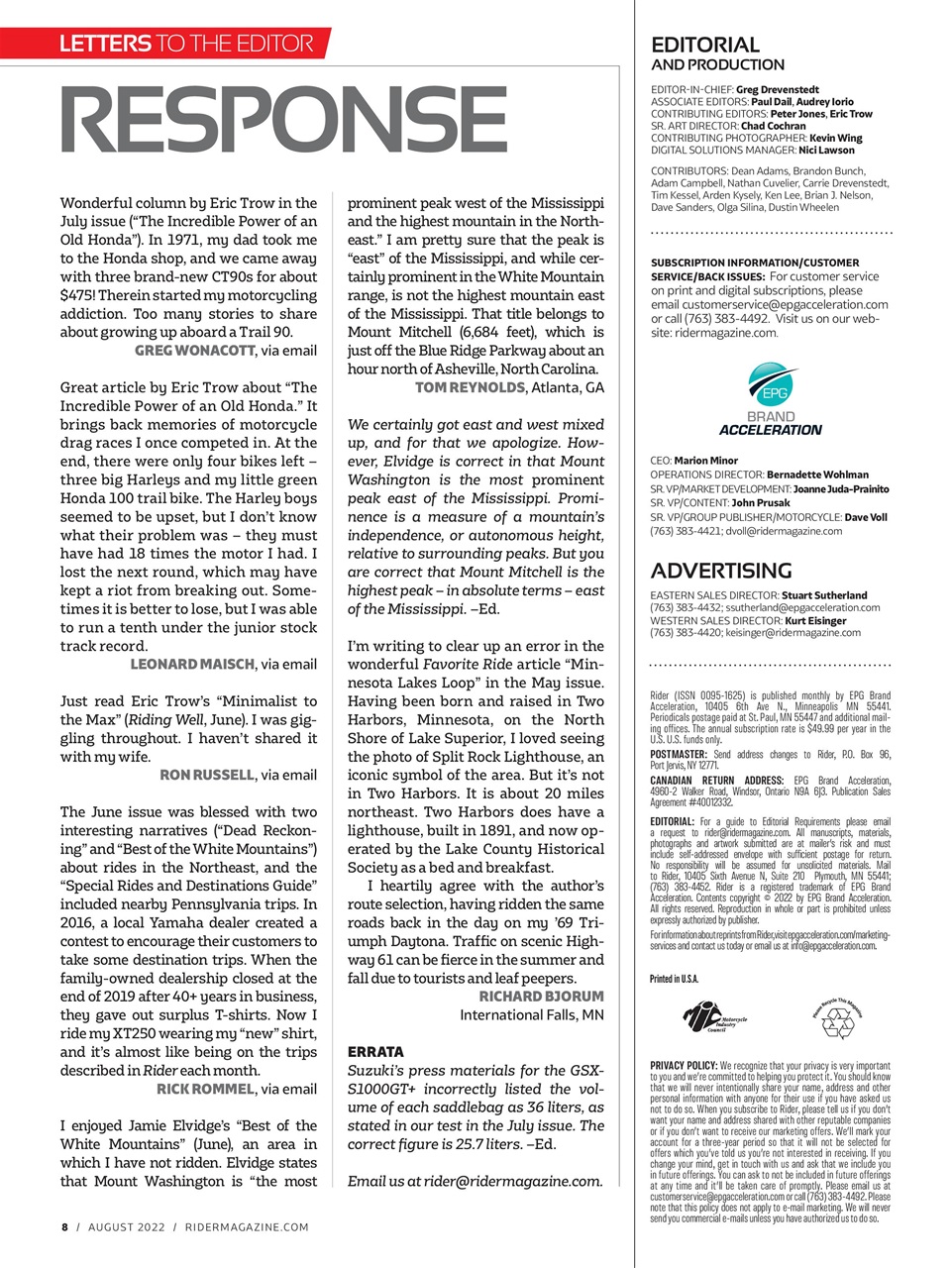 Rider Magazine Preview Pages