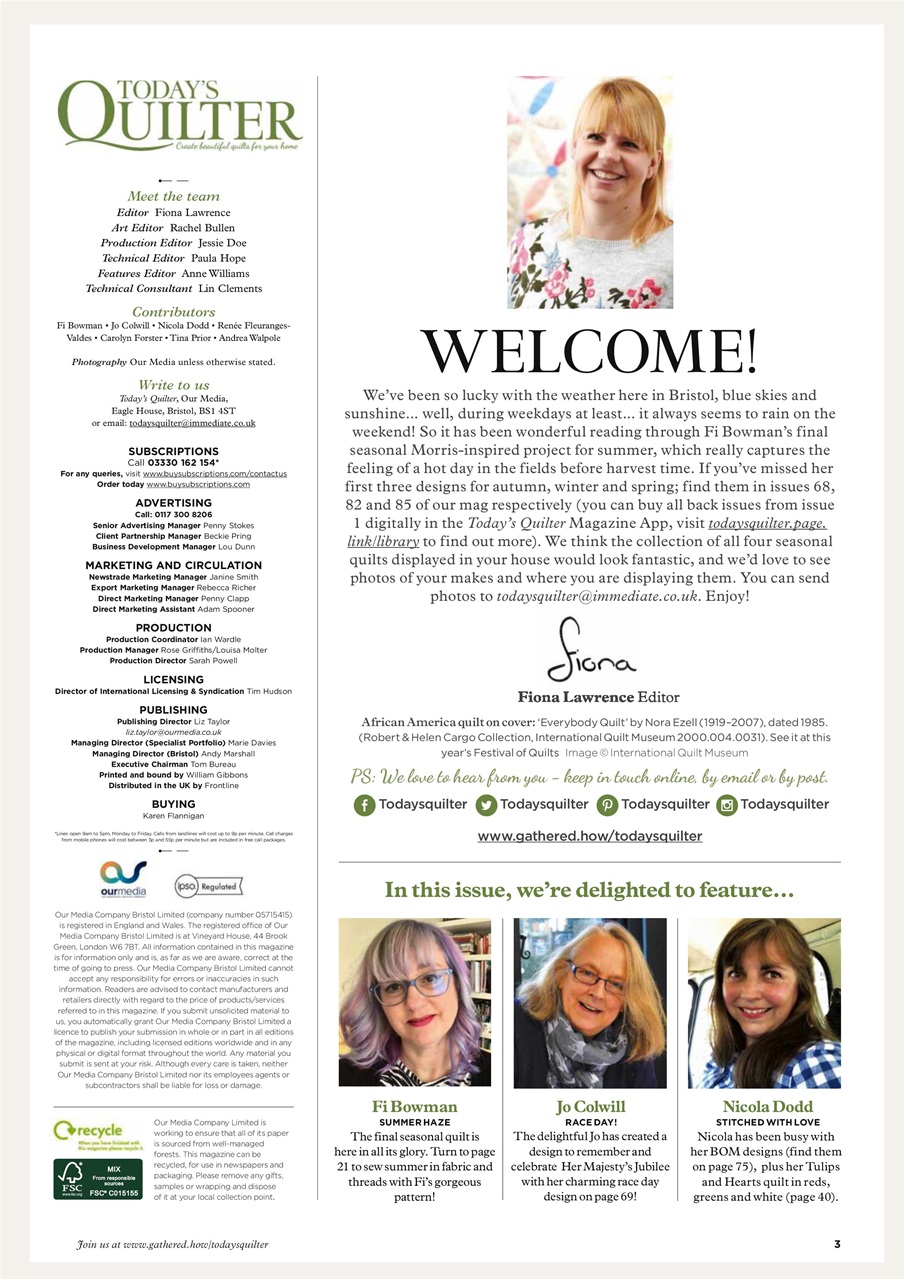 Today’s Quilter Preview Pages
