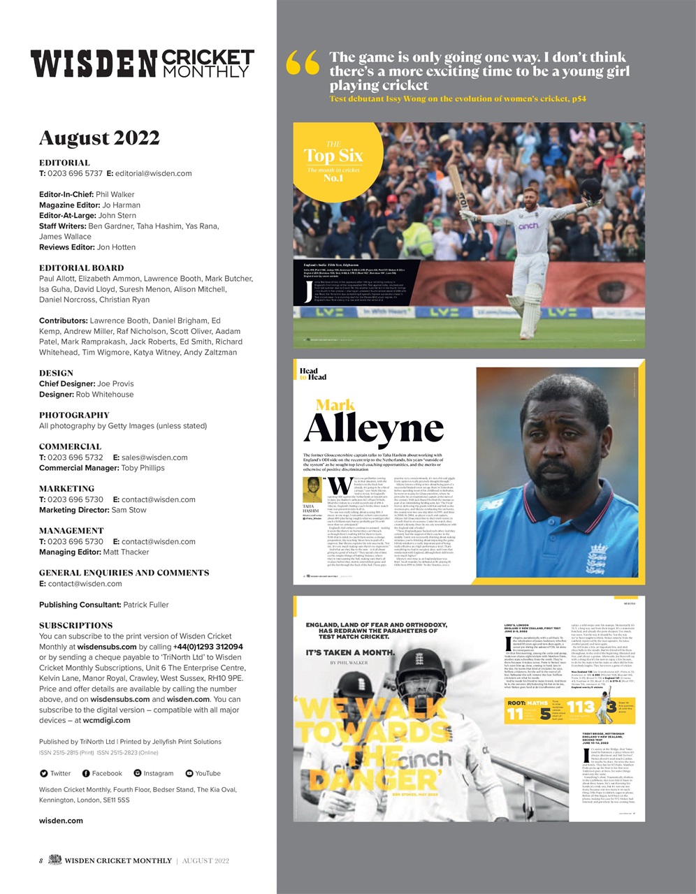 Wisden Cricket Monthly Preview Pages