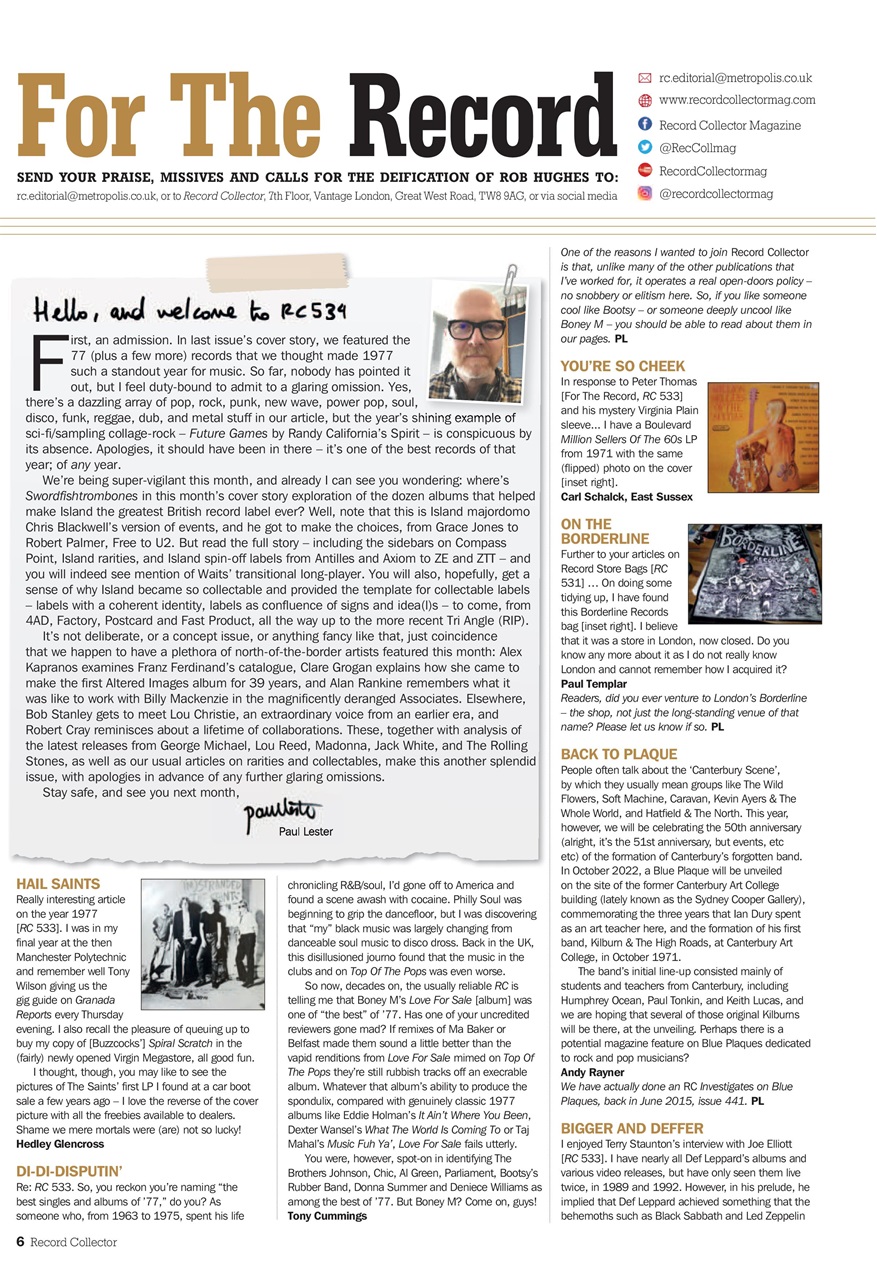 Record Collector Preview Pages