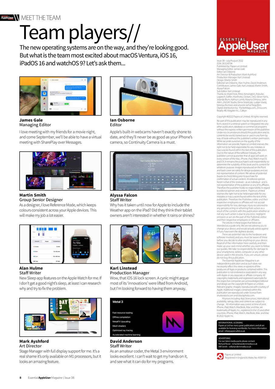 Essential Apple User Preview Pages