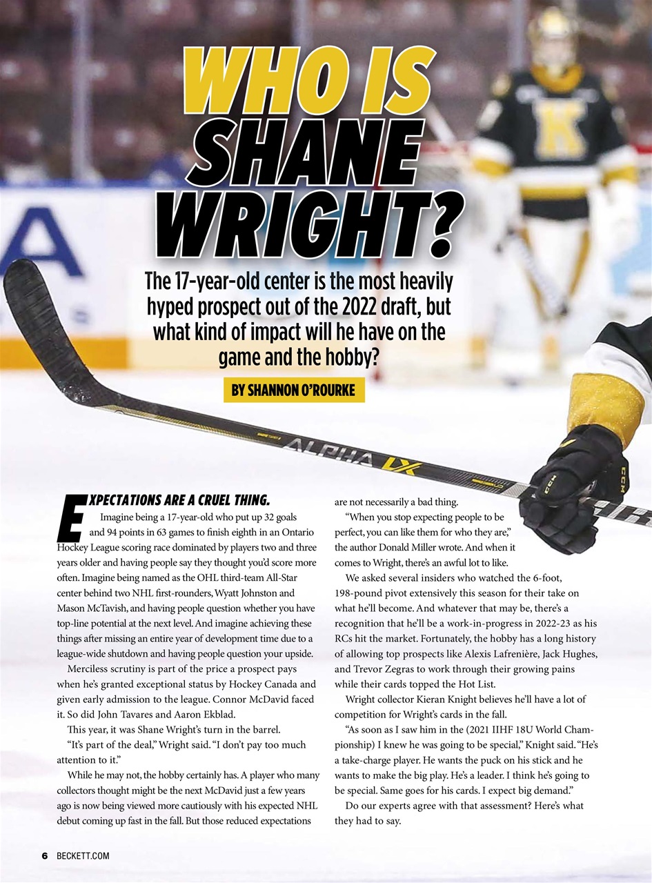 Beckett Hockey Magazine Preview Pages